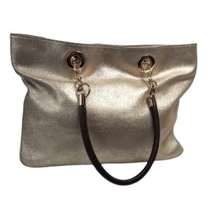 Cynthia Rowley Gold Leather Tote Bag